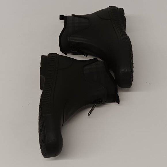 Burberry Women's Flinton Check Black/Charcoal Rain Booties - EU39/US9 - Picture 7 of 16